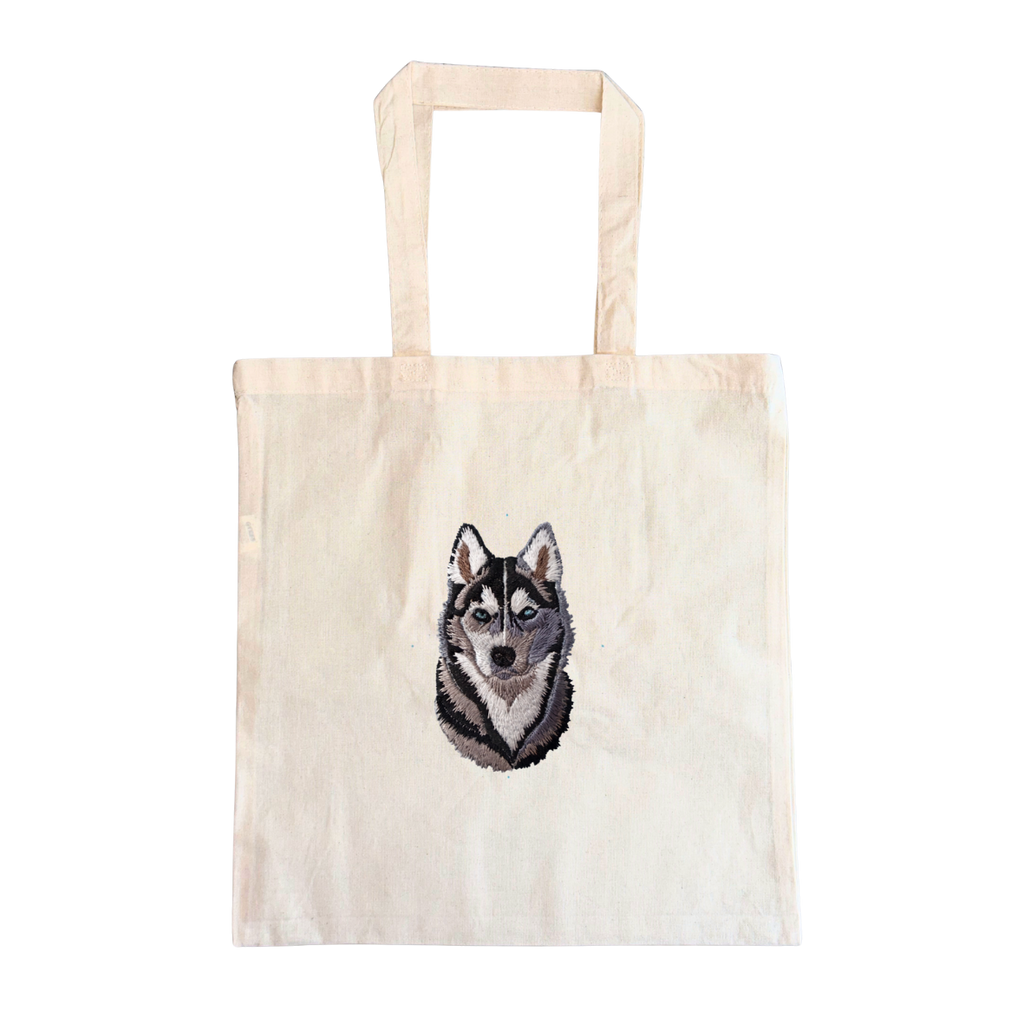 Custom Embroidered Pet Portrait Tote Bag Small