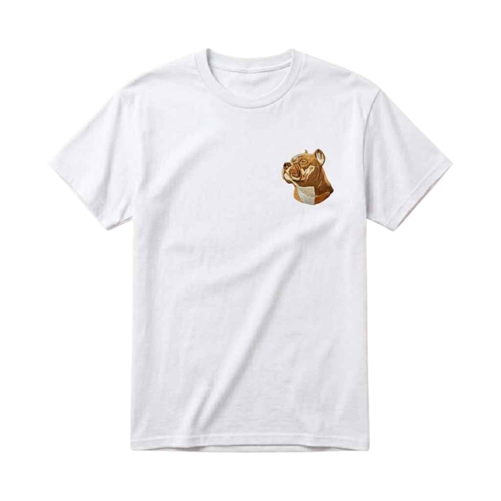 Custom Embroidered Pet Portrait T-Shirt
